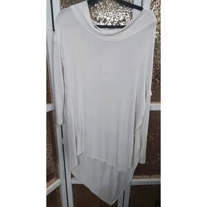 We The Free Grapevine Tunic Assymetrical Off Shoulder Small Oversized Ivory New